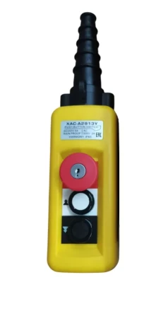 Пульт управления XAC-A2913Y для тали (2 кнопки, 2 скорости, ключ-марка, стоп, IP65, 380В) 1049278 купить в Губкинске