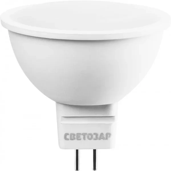 Лампа СВЕТОЗАР светодиодная "LED technology", цоколь GU5.3, теплый белый свет (3000К), 220В, 5Вт (35) 44550-35_z01 купить в Губкинске