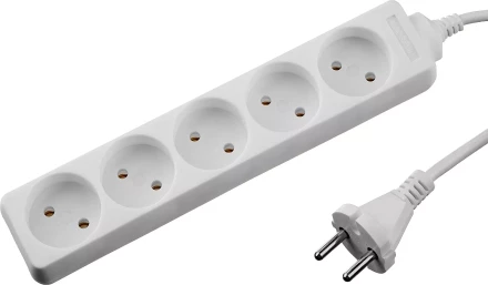Удлинитель &quot;TOPELECTRO&quot; электрический, ПВС 2х1мм2, 5 гнезд, 3500 Вт, 1.5м, STAYER 55050-1.5 купить в Губкинске