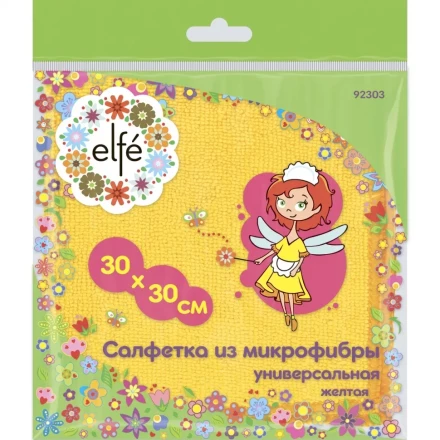 Салфетка универсальная из микрофибры желтая 300х300 мм Elfe 92303 купить в Губкинске