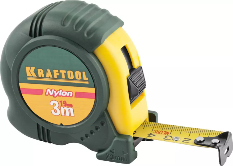 Рулетка KRAFTOOL "EXPERT" с нейлоновым покрытием, обрезин корпус, 3/19мм 34122-03-19_z01 купить в Губкинске