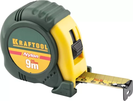 Рулетка KRAFTOOL &quot;EXPERT&quot; с нейлоновым покрытием, обрезин корпус, 9/25мм 34122-09_z01 купить в Губкинске