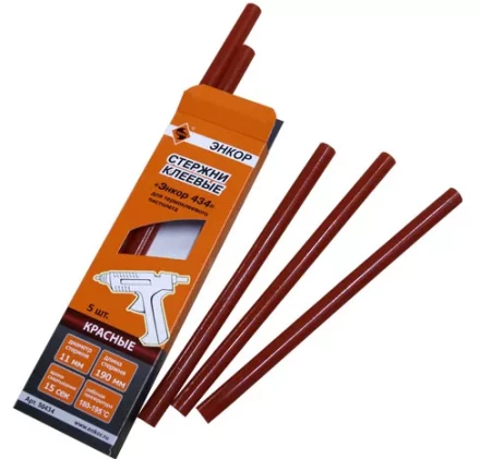 Стержень клеевой 11х190мм ЭНКОР 434 5шт красный 50434 купить в Губкинске