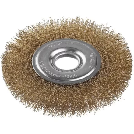 ЗУБР "ПРОФЕССИОНАЛ". Щетка дисковая для УШМ, витая стальная латунированная проволока 0,3мм, 125х22мм 35187-125_z01 купить в Губкинске