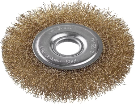 ЗУБР "ПРОФЕССИОНАЛ". Щетка дисковая для УШМ, витая стальная латунированная проволока 0,3мм, 125х22мм 35187-125_z01 купить в Губкинске