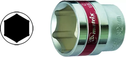 Головка торцевая 15 мм 6-гранная CrV под квадрат 1/2&quot; хромированная  MATRIX MASTER 13115 купить в Губкинске