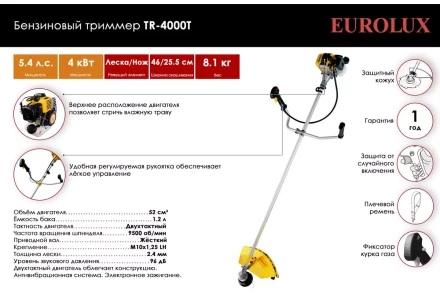 Триммер бензиновый Eurolux TR-4000T 70/2/26 купить в Губкинске