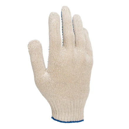 Перчатки трикотажные усиленные, с ПВХ точкой, 7 класс вязки Россия 677725 купить в Губкинске