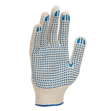 Перчатки трикотажные усиленные, с ПВХ точкой, 7 класс вязки Россия 677725 купить в Губкинске