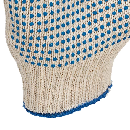 Перчатки трикотажные усиленные, с ПВХ точкой, 7 класс вязки Россия 677725 купить в Губкинске