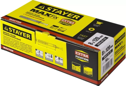 Дюбель-гвоздь полипропиленовый, потайный бортик, 8 x 120 мм, 50 шт, STAYER Master 30645-08-120 30645-08-120 купить в Губкинске