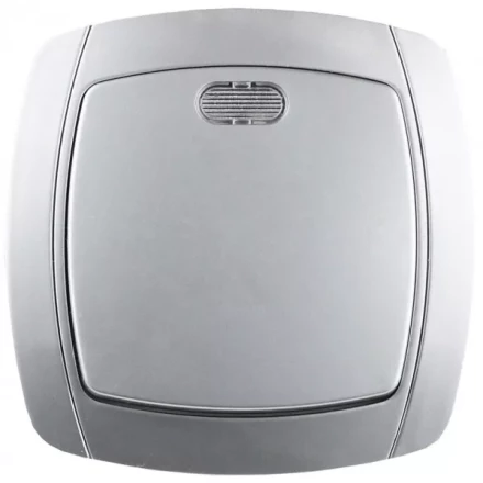 Выключатель СВЕТОЗАР &quot;АКЦЕНТ&quot; одноклавишный в сборе, с подсветкой, цвет серебристый металлик, 10А/~250В SV-54231-SM купить в Губкинске