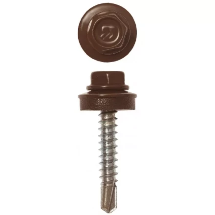 Саморезы ЗУБР &quot;ПРОФЕССИОНАЛ&quot; окраш., RAL 8017 шокол.-коричн., для крепл. кров. матер. к дерев. обреш., 4.8x29мм, 400шт 4-300315-48-029-8017 купить в Губкинске