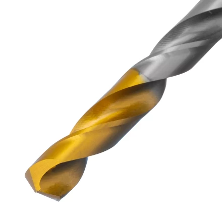 Сверло спиральное по металлу Denzel, 7,5 х 156 мм, Р6М5, Golden Tip, удлиненное, 718259 купить в Губкинске