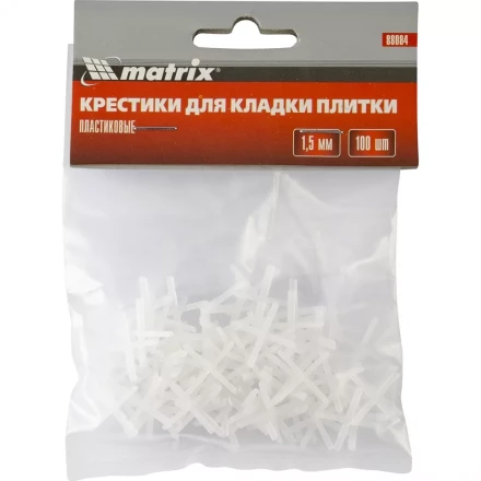 Крестики 2,5 мм для кладки плитки 100 штук MATRIX артикул 88088 купить в Губкинске