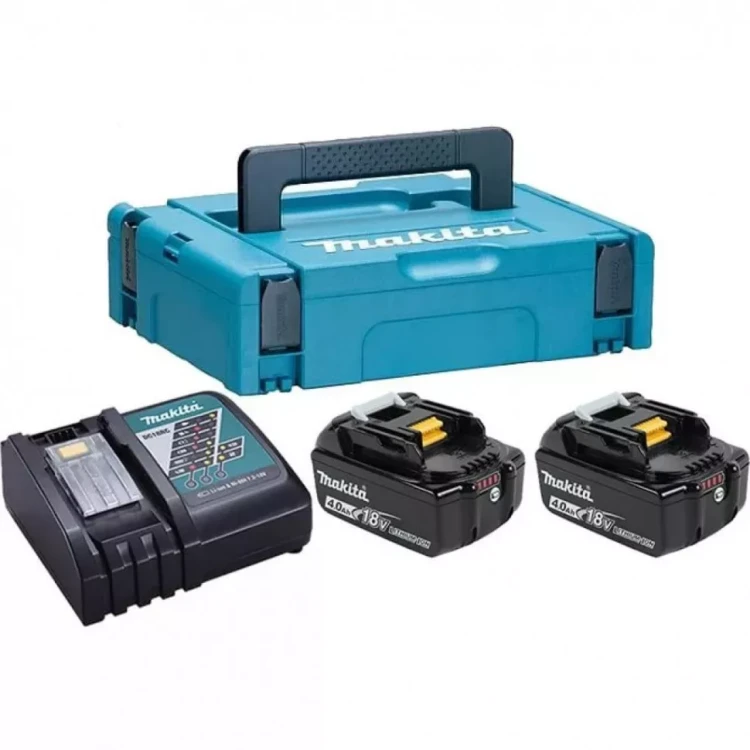 Набор 2 аккумулятора Makita BL 1840B 198310-8, 4 Ач и Зарядное устройство DC 18 RC в MakPac купить в Губкинске