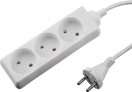 Удлинитель &quot;TOPELECTRO&quot; электрический, ПВС 2х1мм2, 3 гнезда, 3500 Вт, 1.5м, STAYER 55030-1.5 купить в Губкинске