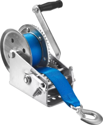Лебедка ручная барабанная ЗУБР "ПРОФЕССИОНАЛ", тяговая, ленточная, 1,1т, 10м 43115-1.1 купить в Губкинске
