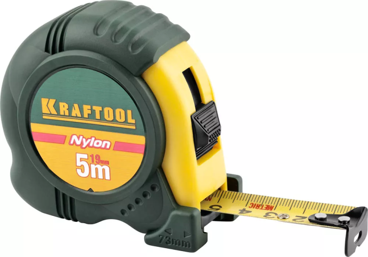 Рулетка KRAFTOOL "EXPERT" с нейлоновым покрытием, обрезин корпус, 5/19мм 34122-05-19_z01 купить в Губкинске