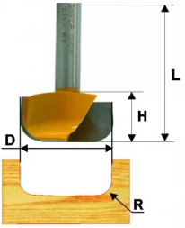 Фреза пазовая фасонная Ф28.6Х13 мм R63 мм хвостовик 8 мм 46130