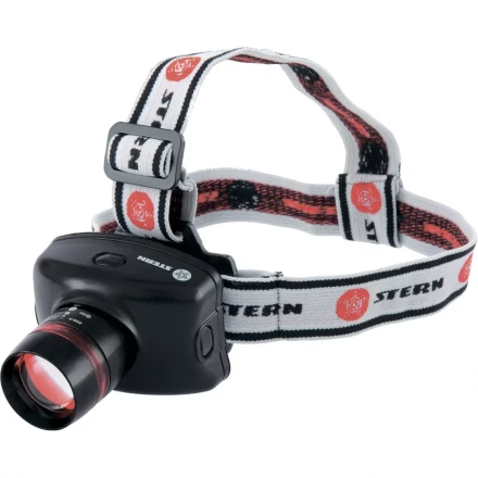 Фонарь наголовный Zoom 3W LED CRE Q5 160 Лм 100 м 3 режима 100% - 50% - стробоскоп 3хААА Stern 90567 купить в Губкинске