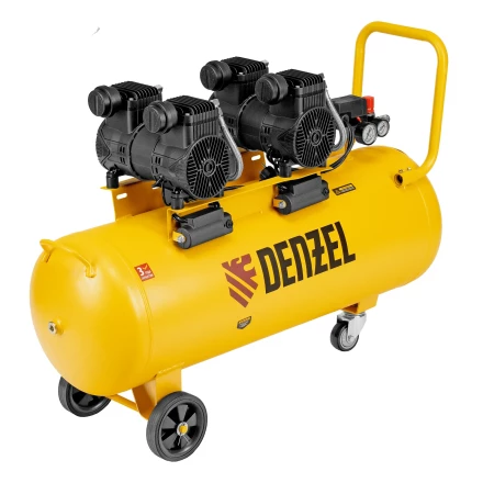 Компрессор безмасл. малошумный DLP-3000/100, 3 кВт, 2х1,5 кВт,100 л, 2850 об/мин,500 л/мин// Denzel 58145 купить в Губкинске