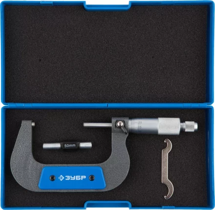 Микрометр ЗУБР &quot;ЭКСПЕРТ&quot; гладкий механический, МК 75, диапозон 50-75мм, шаг измерения 0,01мм 34480-75_z01 купить в Губкинске