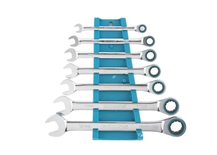 Набор ключей комбинированных с трещоткой, 8 - 19 мм, 7шт., CrV GROSS 14890 купить в Губкинске