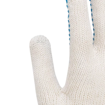 Перчатки трикотажные усиленные, с ПВХ точкой, 7 класс вязки Россия 677745 купить в Губкинске