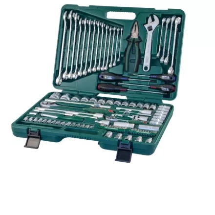 Набор головок торцевых универсальных 1/2&quot;DR 8-32мм   1/4&quot;DR 4-10мм ключи комбинированные 8-24 мм отвертки 101 предмет S04H624101 S  Jonnesway 47701 купить в Губкинске