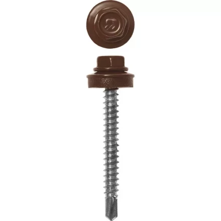 Саморезы ЗУБР &quot;ПРОФЕССИОНАЛ&quot; окраш., RAL 8017 шокол.-коричн., для крепл. кров. матер. к дерев. обреш., 4.8x35мм, 380шт 4-300315-48-035-8017 купить в Губкинске