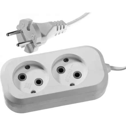 Удлинитель СИБИН электрический, ШВВП сечение 0,75кв мм, 2 гнезда, макс мощн 1300Вт, 3м 55091-3 купить в Губкинске