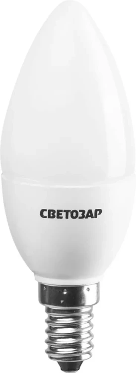 Лампа СВЕТОЗАР светодиодная "LED technology", цоколь Е14, теплый белый свет (2700К), 220В, 5Вт (45), свеча 44500-40_z01 купить в Губкинске