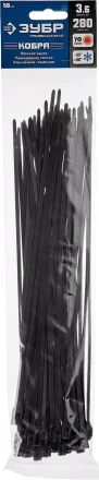 Кабельные стяжки черные КОБРА с плоским замком нейлоновые пакет серия ПРОФЕССИОНАЛ купить в Губкинске