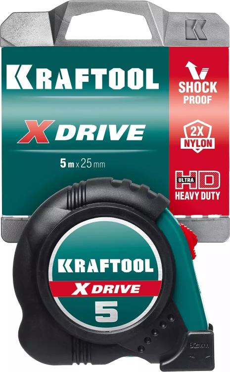 Рулетка KRAFTOOL с нейлоновым покрытием, обрезин корпус, 5/25мм 34122-05-25_z02 купить в Губкинске