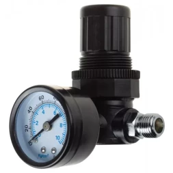 Манометр KRAFTOOL "INDUSTRIE" с регулятором подачи воздуха, 1/4", максимальное давление 10 атмосфер 6503