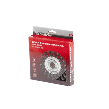 Щетка для УШМ 150 мм М14 плоская крученая проволока 0,35 мм MATRIX 74635 купить в Губкинске