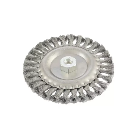 Щетка для УШМ 150 мм М14 плоская крученая проволока 0,35 мм MATRIX 74635 купить в Губкинске