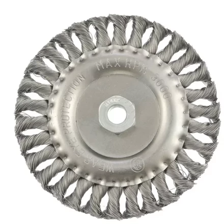 Щетка для УШМ 150 мм М14 плоская крученая проволока 0,35 мм MATRIX 74635 купить в Губкинске