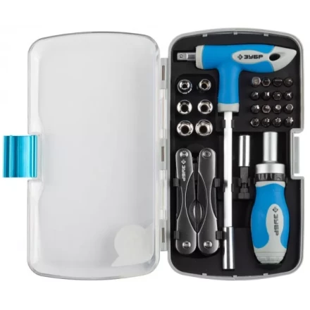 Набор  ЗУБР &quot;ЭКСПЕРТ&quot; универсальный, слесарно-монтажный и многофункциональный инструмент в пластмассовом боксе, 35предм 25290-H35 купить в Губкинске