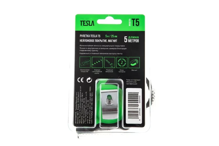 Рулетка TESLA 5м х 25мм (T-5) купить в Губкинске
