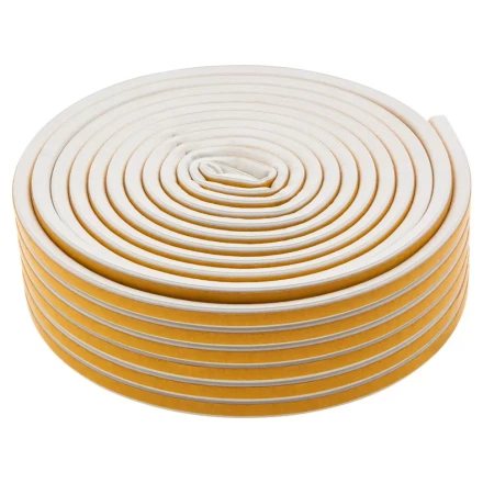 Уплотнитель резиновый, 24 м, профиль &quot;D&quot;, белый Сибртех 88903 купить в Губкинске