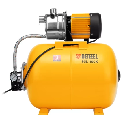 Насосная станция Denzel 97311, PSL1100X, 1100 Вт, 3600 л/ч, ресивер 50 л, подъем 45 м, нержавейка купить в Губкинске