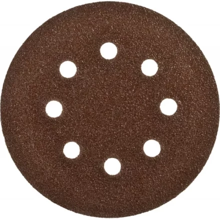 Круг шлифовальный ЗУБР &quot;СТАНДАРТ&quot; из абразивной бумаги на велкро основе, 8 отв., Р60, 125мм, 5шт 35350-125-060 купить в Губкинске