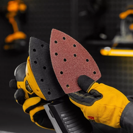 Треугольник абразивный на ворc. подложке под &quot;липучку&quot;, перф., P 40, 150х150х100 мм, 5 шт. Denzel 738577 купить в Губкинске