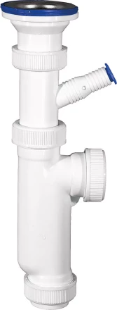 Сифон ЗУБР &quot;МАСТЕР&quot; колбовый для моек и раковин, выпуск - нержавеющая чашка, отвод для стиральной машины 51857 купить в Губкинске