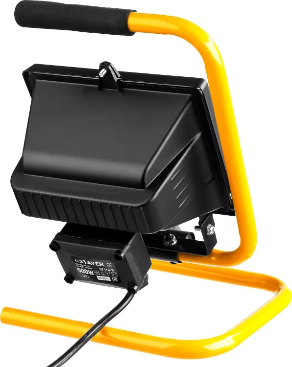 Прожектор STAYER "MASTER" MAXLight галогенный, переносной с подставкой, черный, 500Вт 57116-B купить в Губкинске