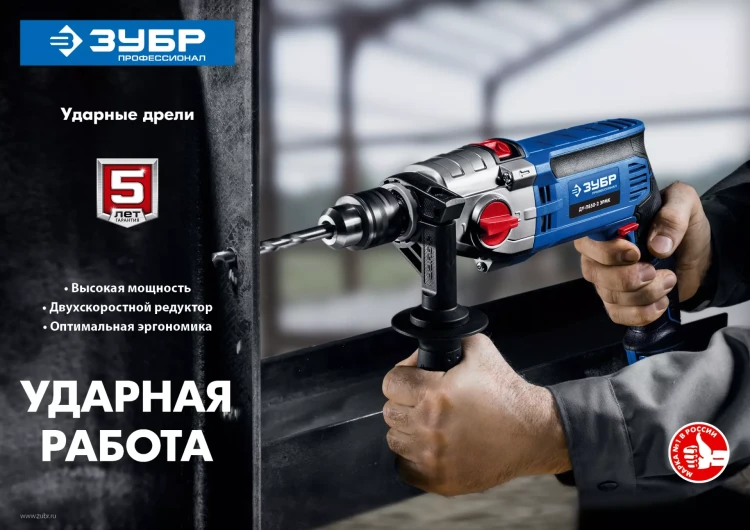 Дрель ударная двухскоростная ДУ-П850-2 ЭРМ серия ПРОФЕССИОНАЛ купить в Губкинске