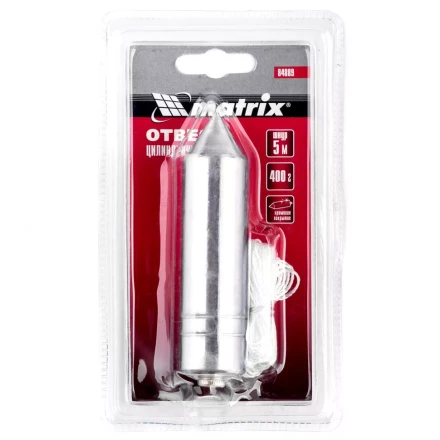 Отвес цилиндрический 400 г шнур 5 м Matrix 84889 купить в Губкинске