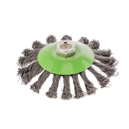 Щетка для УШМ 115 мм М14 Тарелка крученая проволока 0,5 мм Сибртех 746107 купить в Губкинске